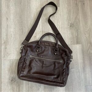 Roots Leather Shoulder Bag, Travel Bag, Messenger Bag, Made in Canada, Brown